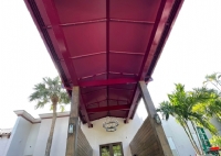 Fabric and Metal Walkway Covers